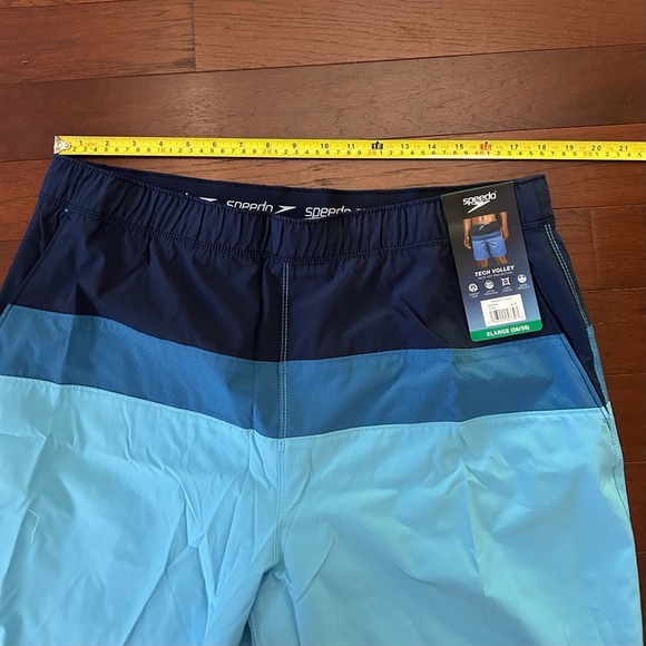 NWT Speedo Men's Tech Volley UPF50+
Swim Shorts trunks Size XL Blue Blocks - Picture 5 of 9